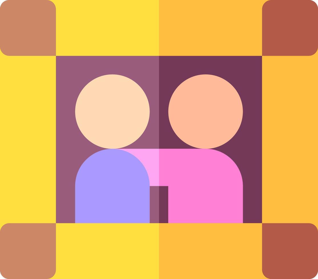 A couple of people are hugging in a square vector