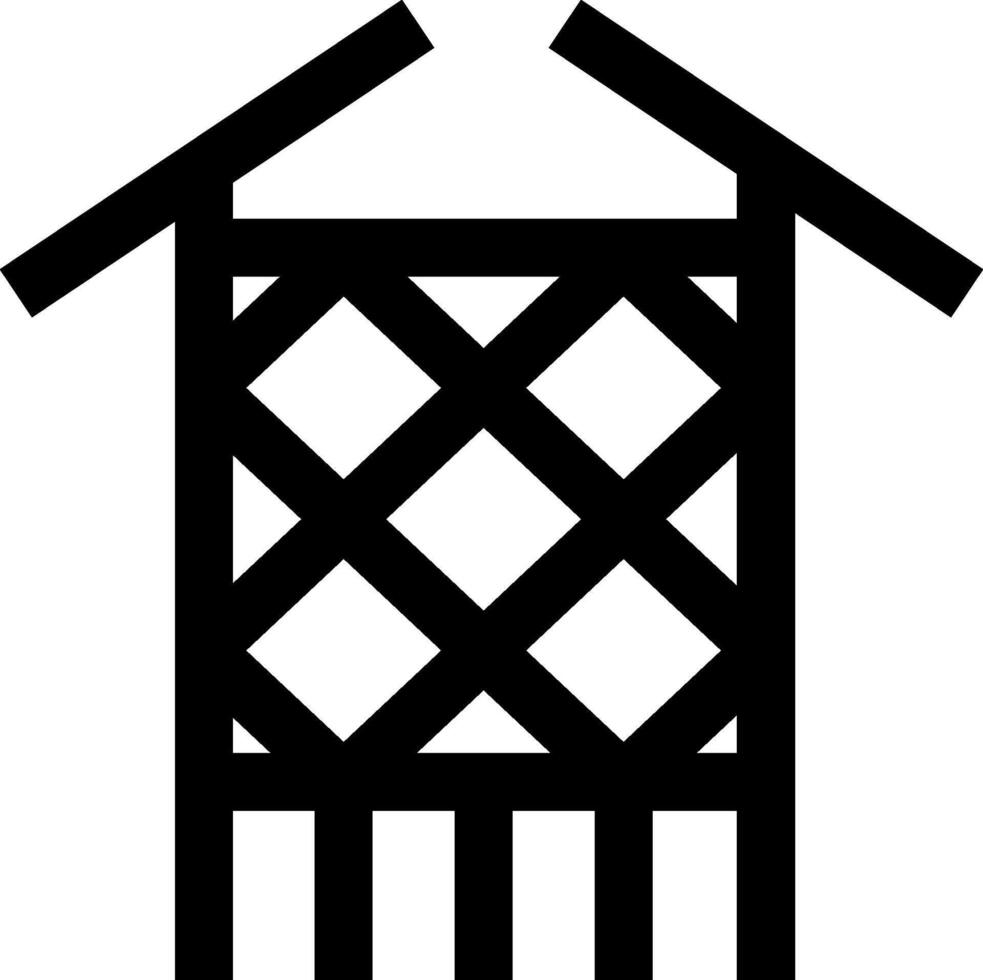A black and white illustration of a house vector