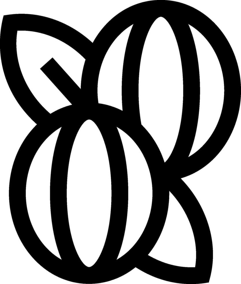 A black and white illustration of two oranges vector