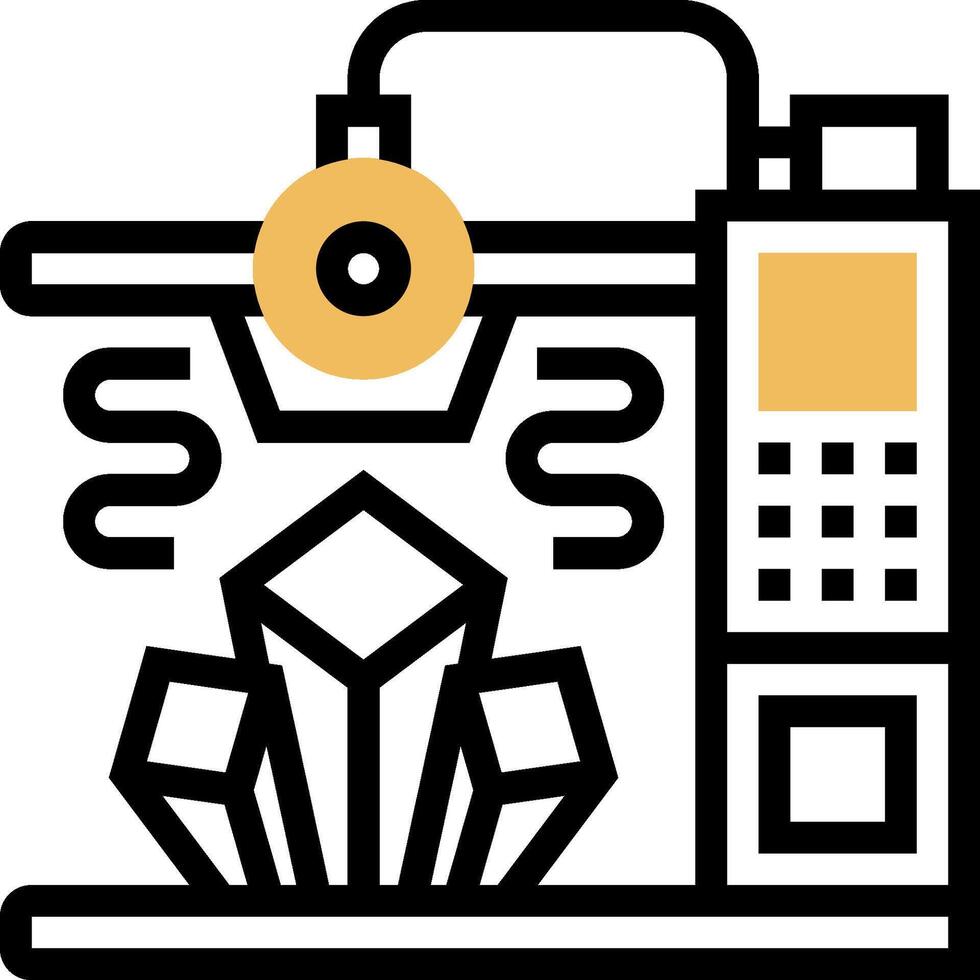A 3d printer with a diamond on it vector