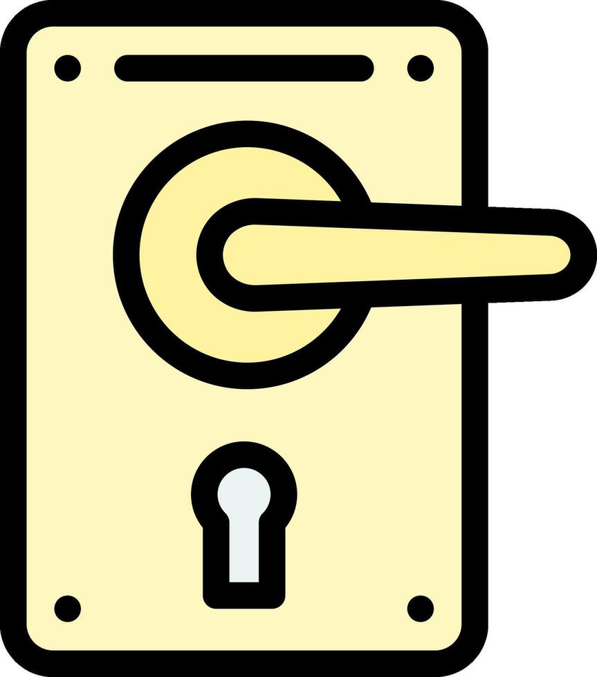 A door handle with a keyhole icon vector