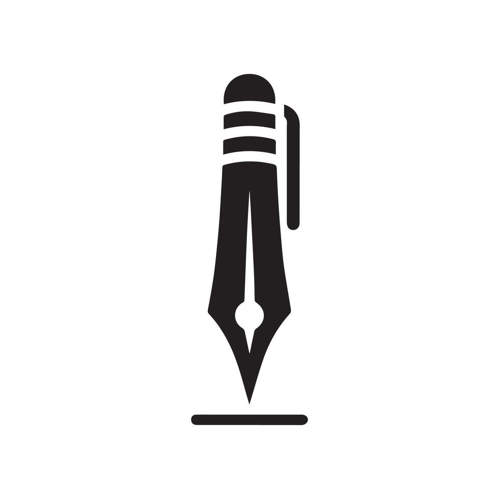 Simple 2D Pen Logo, with a white background vector