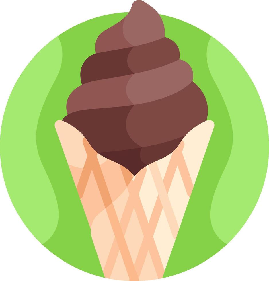 Ice cream icon in a green circle vector