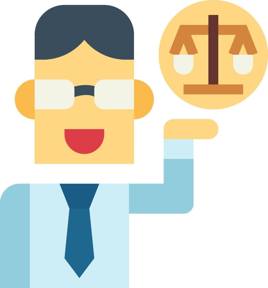 A man holding up a balance scale with a scale on it vector