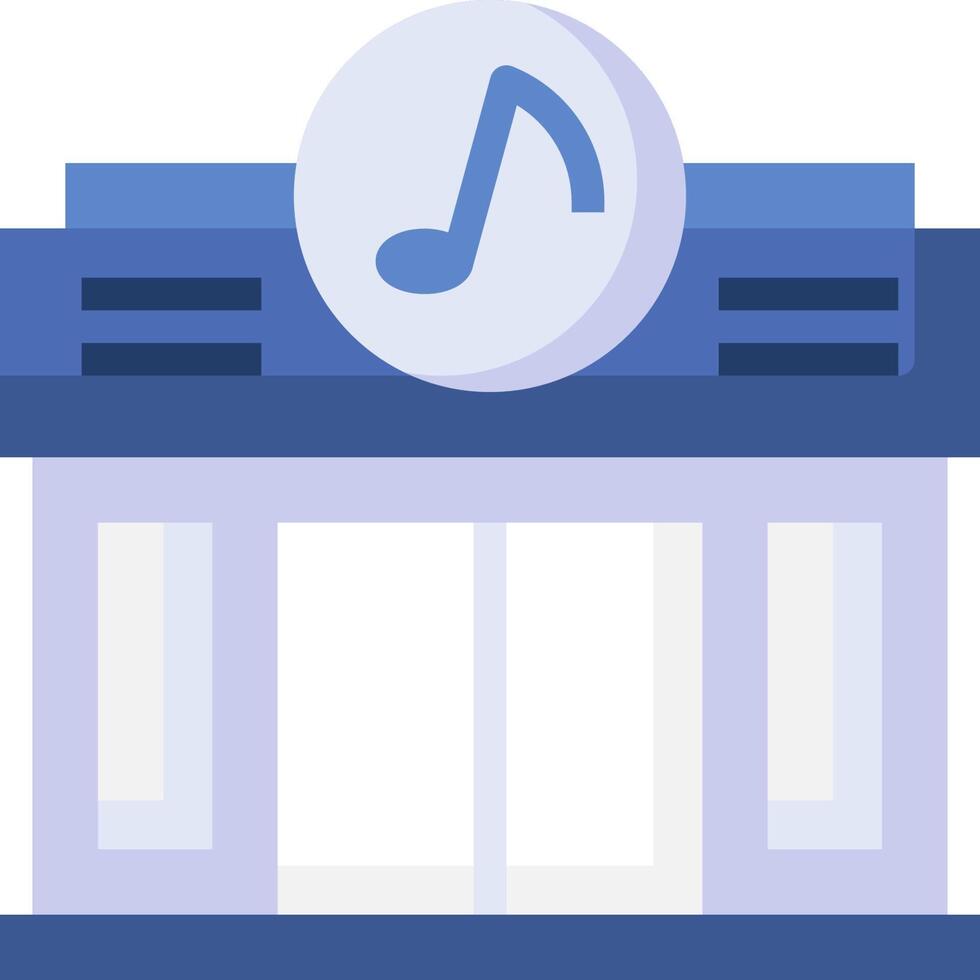 A music store with a music note on the front vector