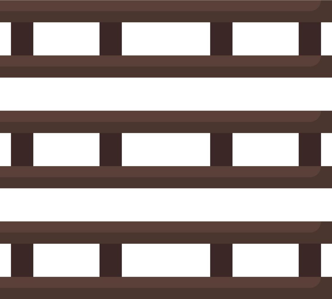 A brown and white striped rail line on a white background vector