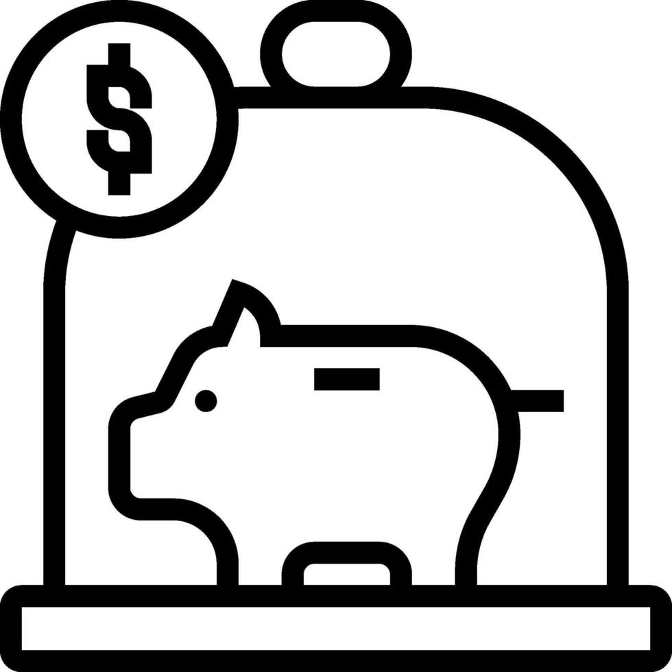 Piggy bank icon with dollar sign vector