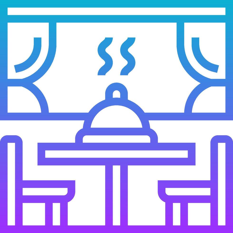 A restaurant with a table and chairs vector