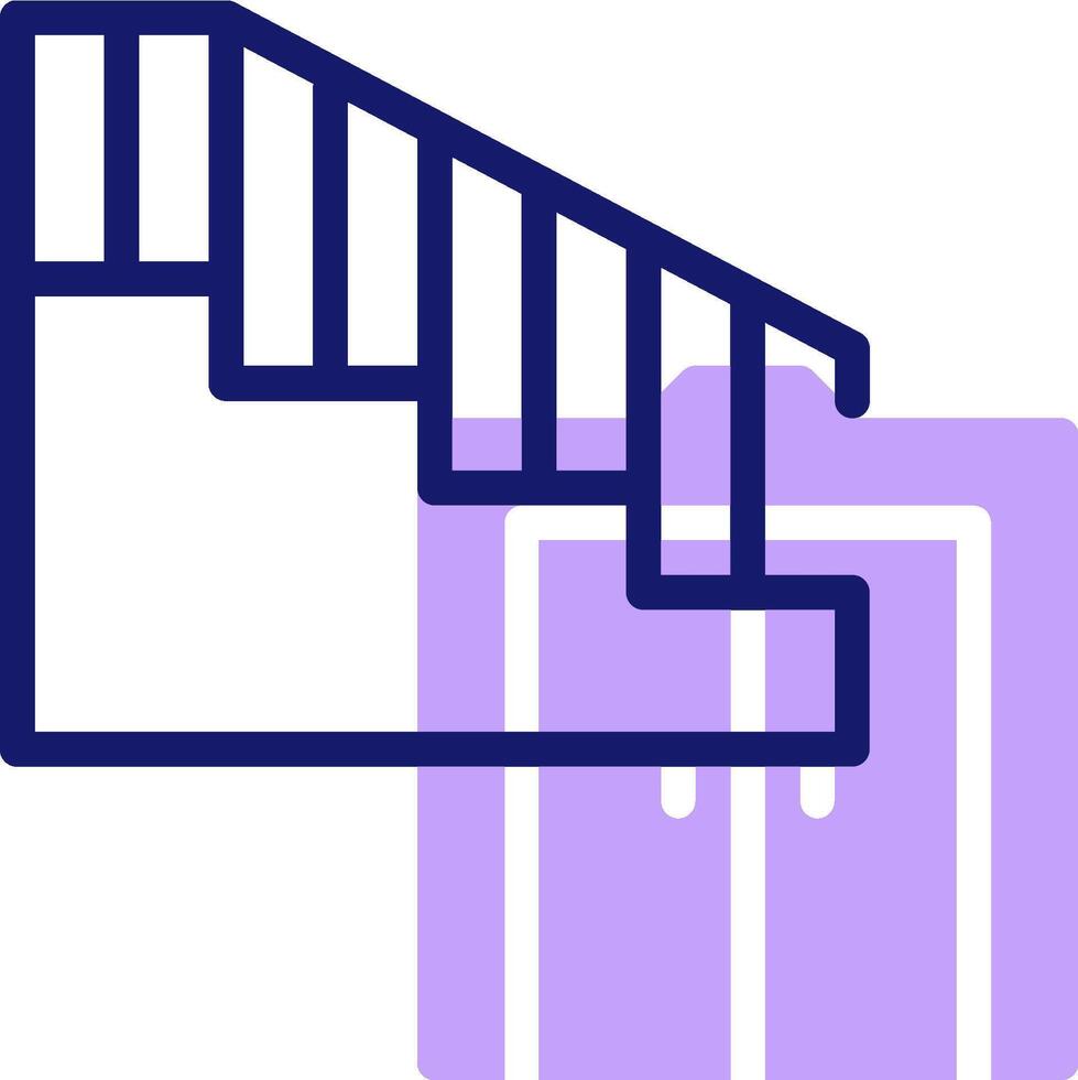 A purple stairway with a door and a purple door vector