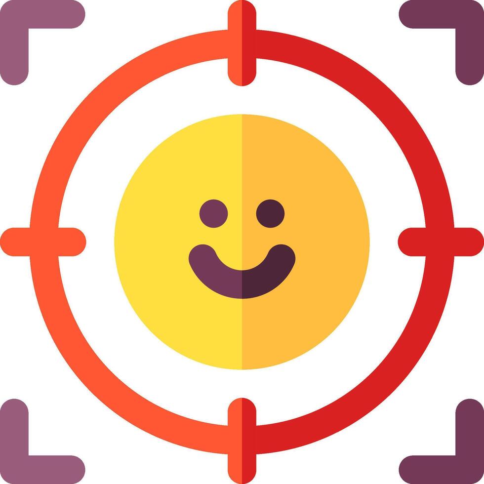 A smiley face in a crosshair vector