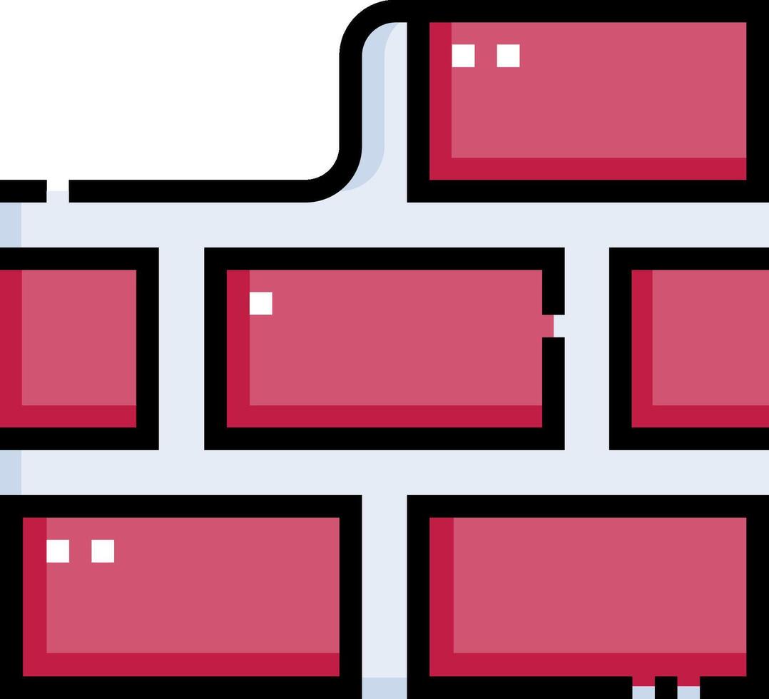 A red brick wall with four squares on it vector