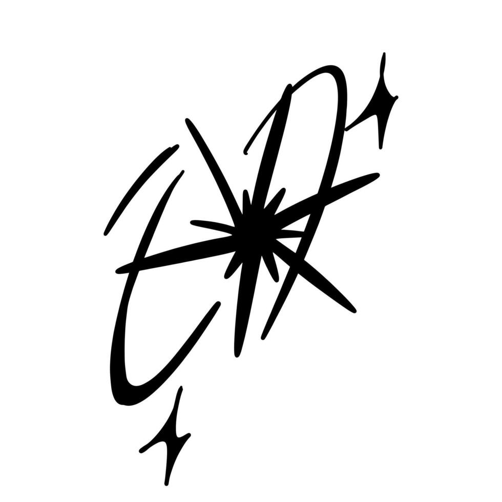 Doodle sketch style of sparkles symbols drawn illustration for concept design. vector