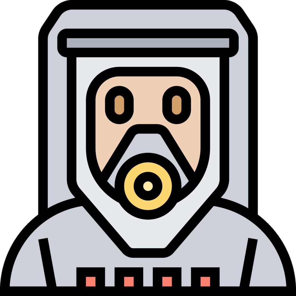 A man in a gas mask icon vector