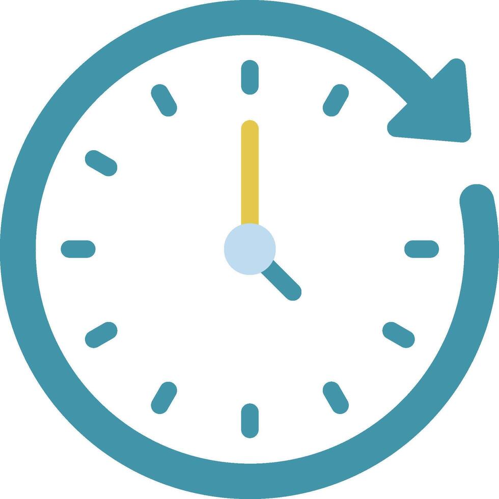 A clock with a arrow pointing to the right vector