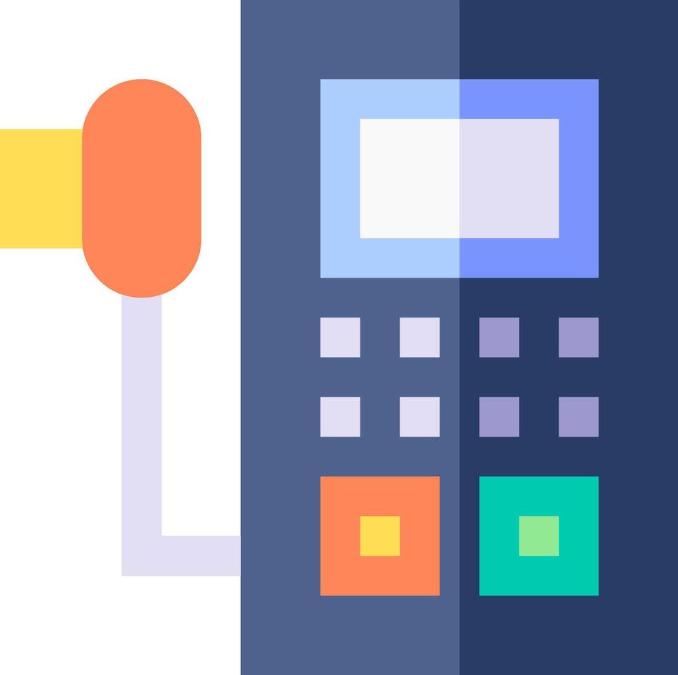 An illustration of a phone with a keypad vector