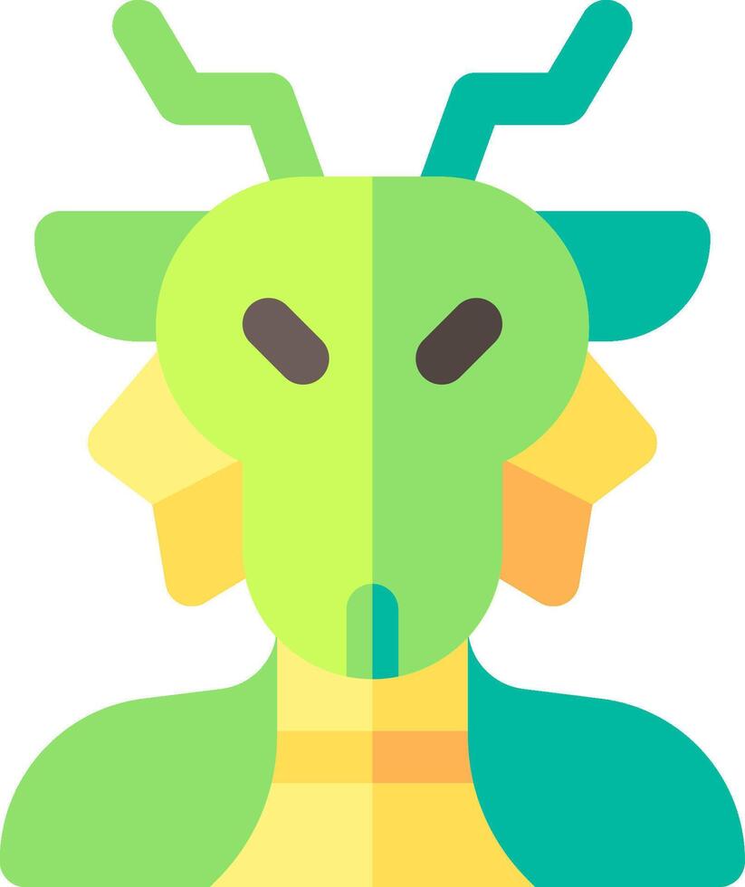 A green dragon with horns on its head vector