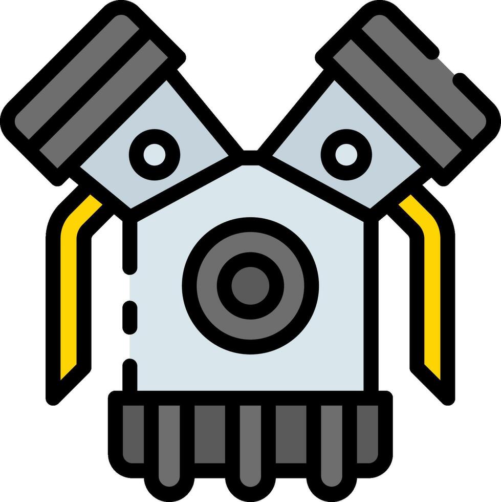 A cartoon engine with two valves on it vector
