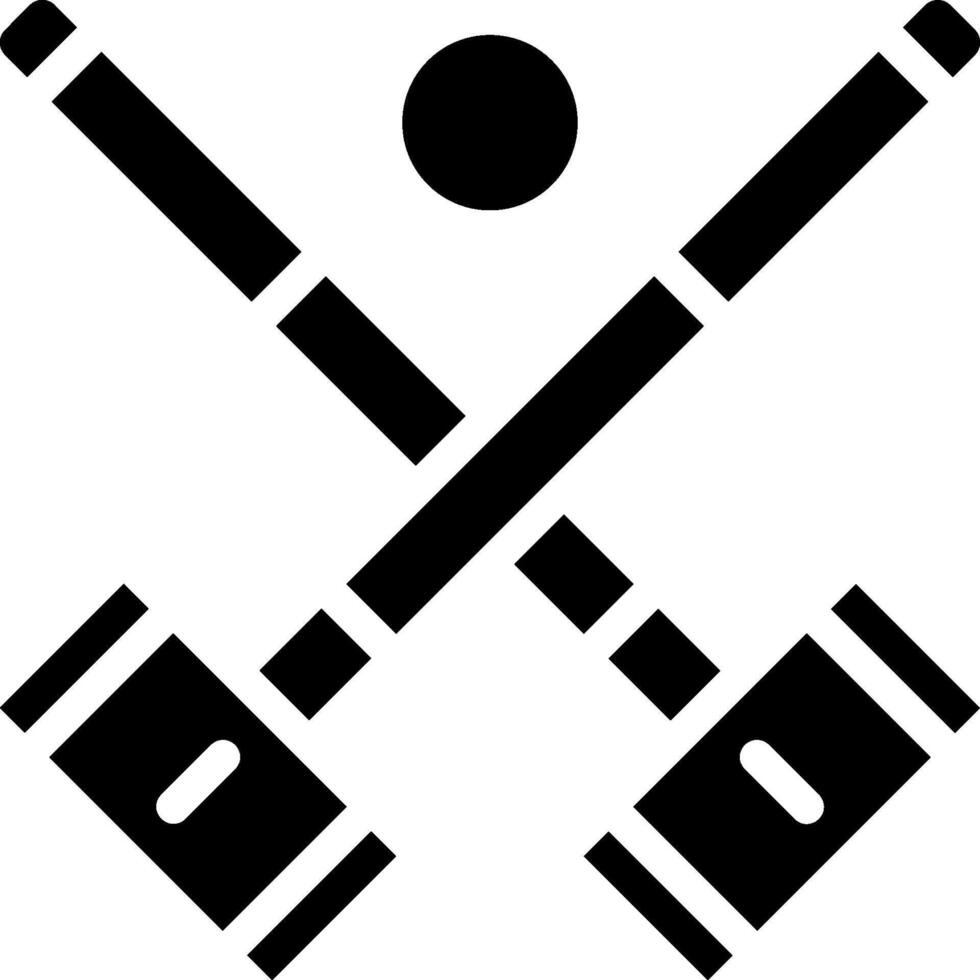 A black and white image of two crossed sticks vector