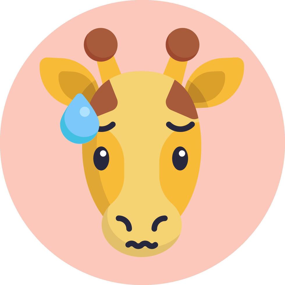 A giraffe with a tear on its face vector