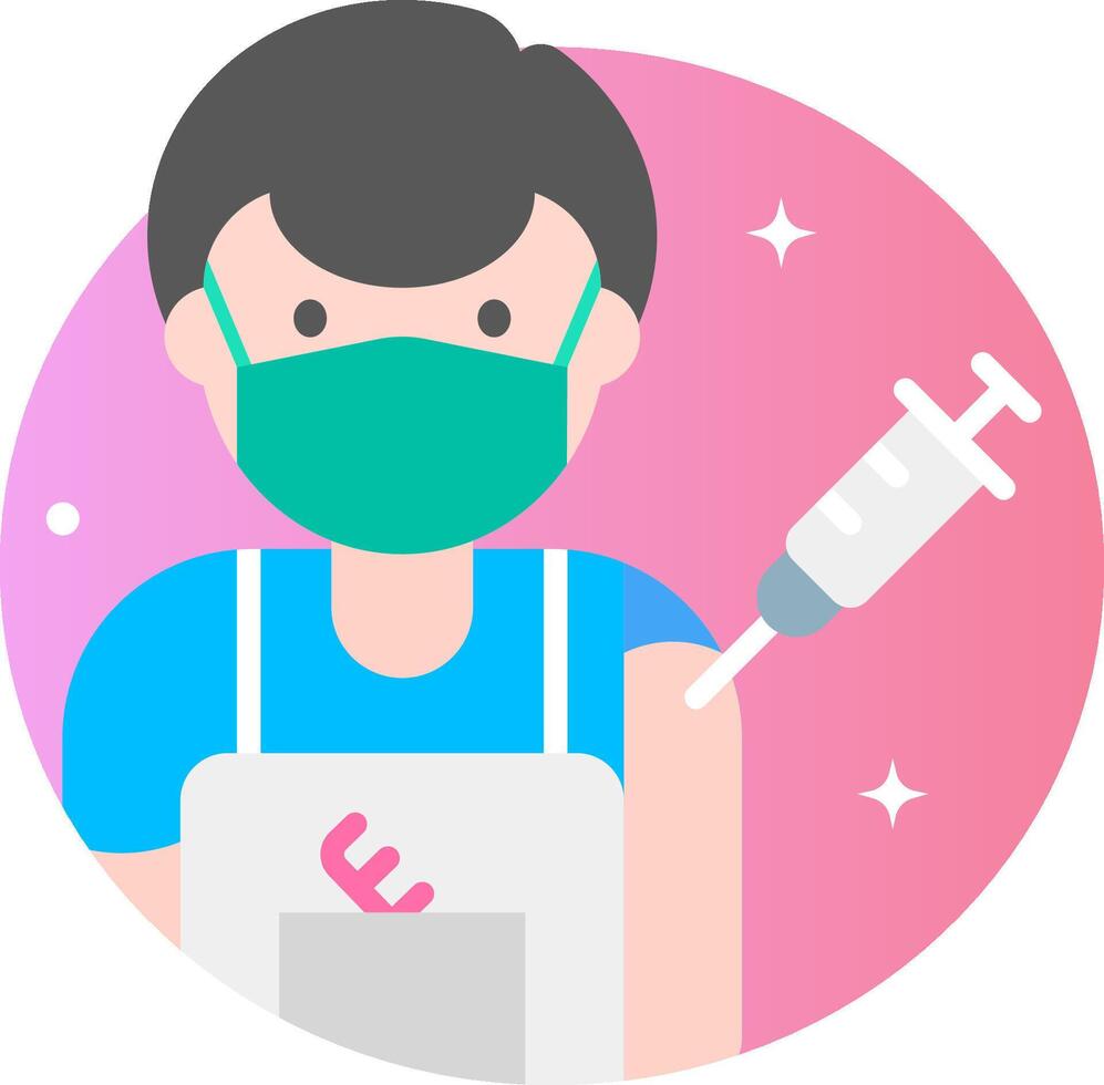 A man with a mask and a syringe vector