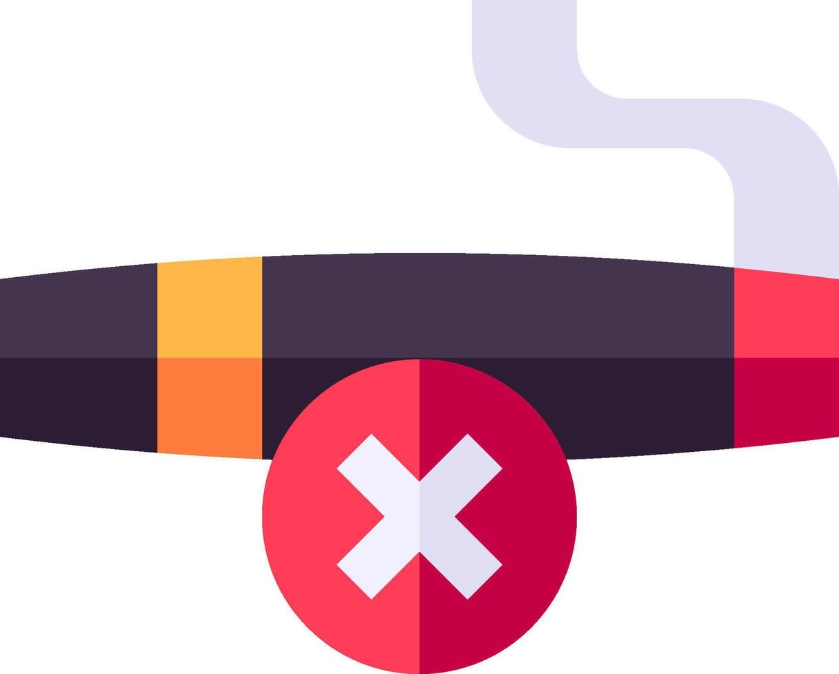 A cigarette with a red cross and an x on it vector