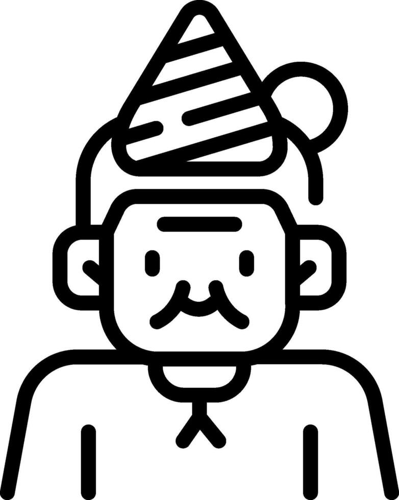 A man wearing a party hat icon vector