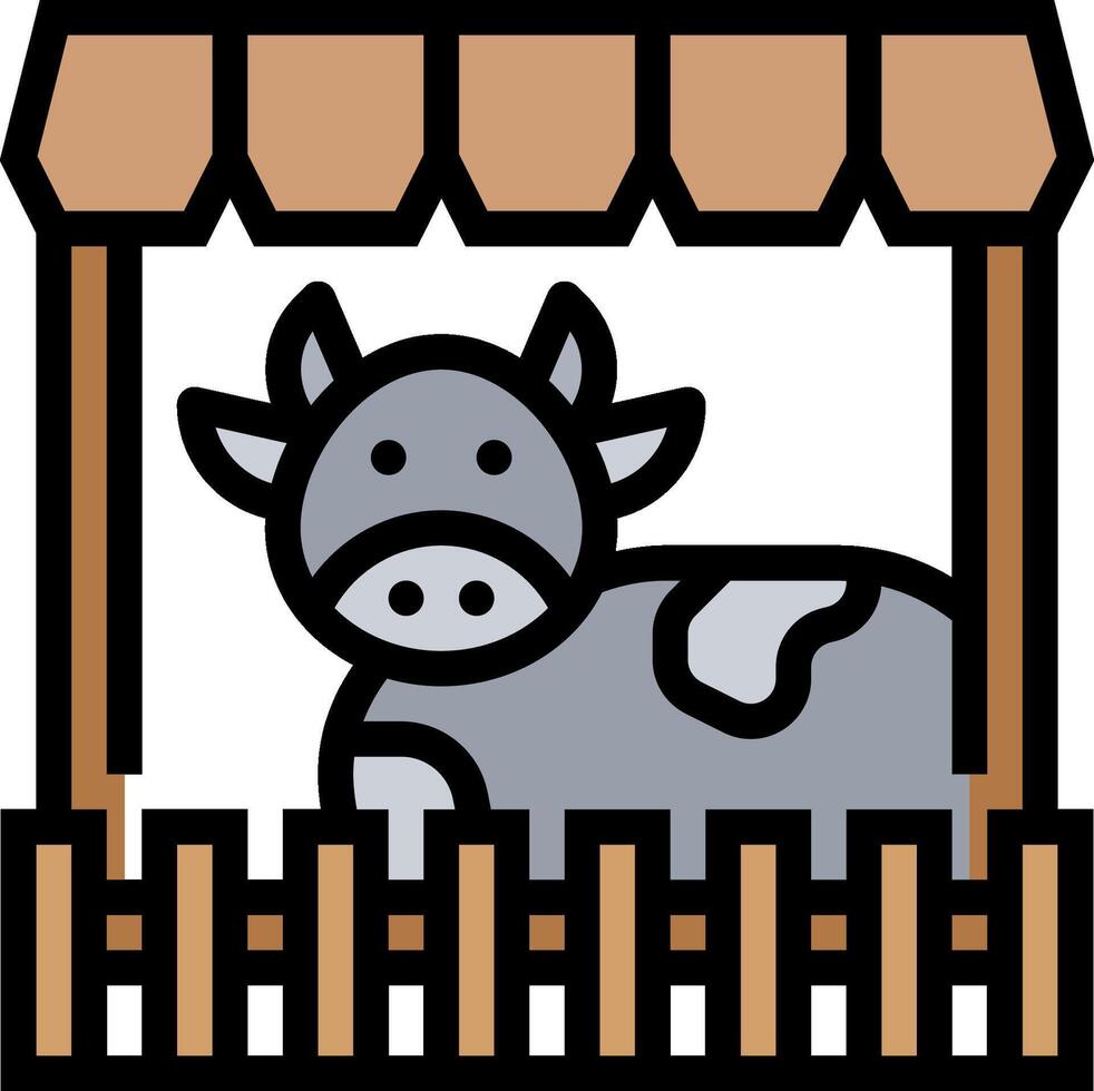 A cow is sitting in a wooden fence vector