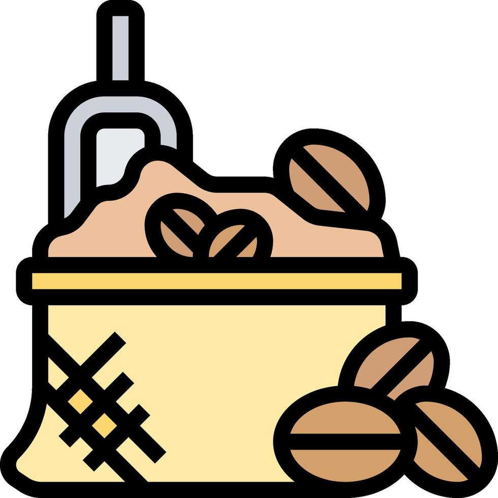 Coffee beans in a bag illustration vector