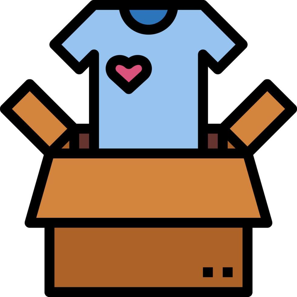 A t - shirt in a box with a heart vector