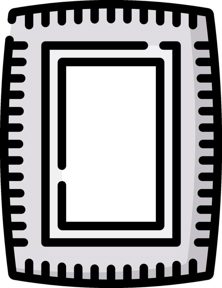 A black and white image of a computer chip vector