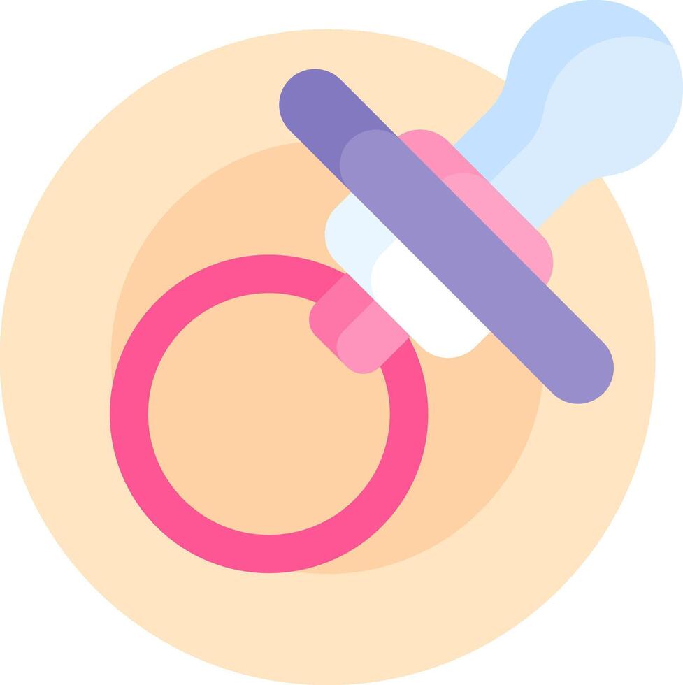 A pacifier with a pink ring on it vector