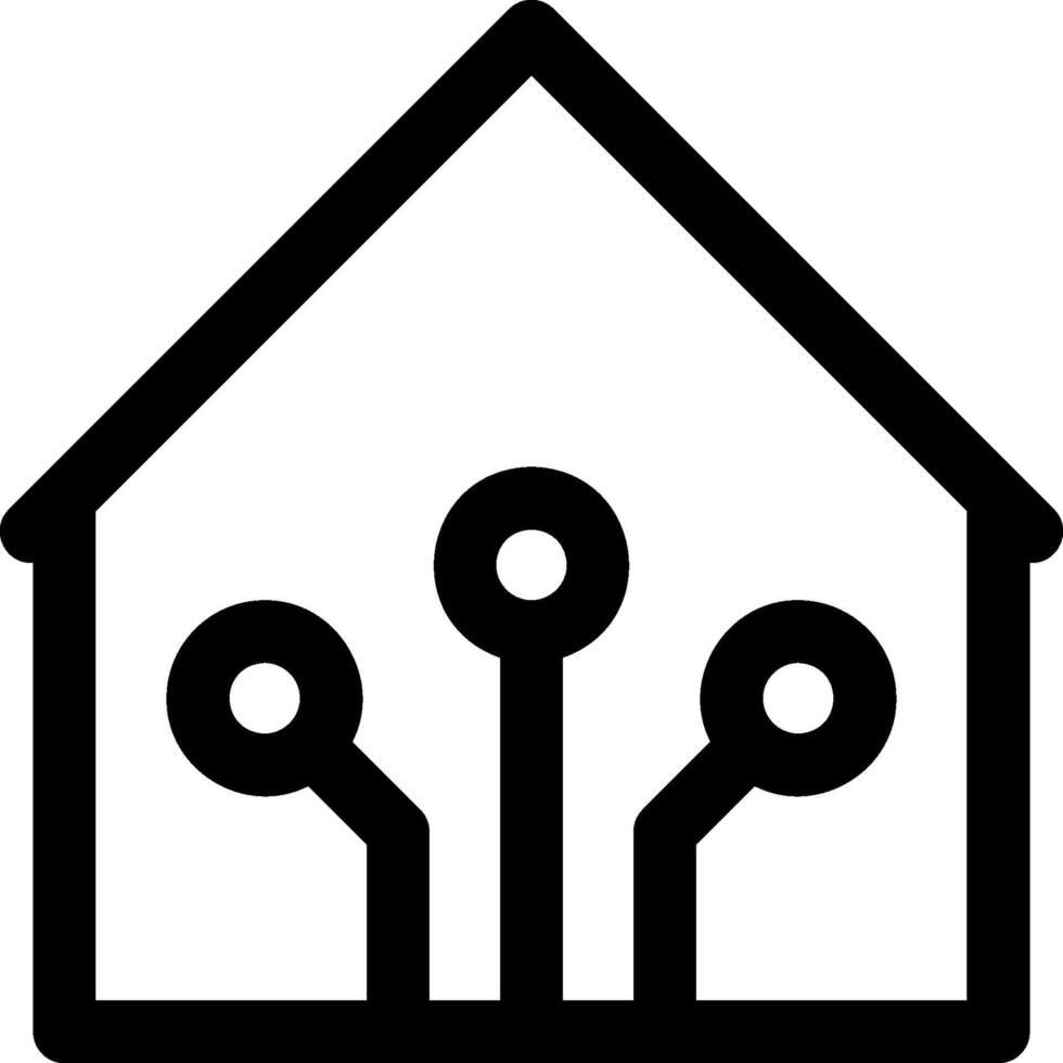 A house with a circuit board inside vector