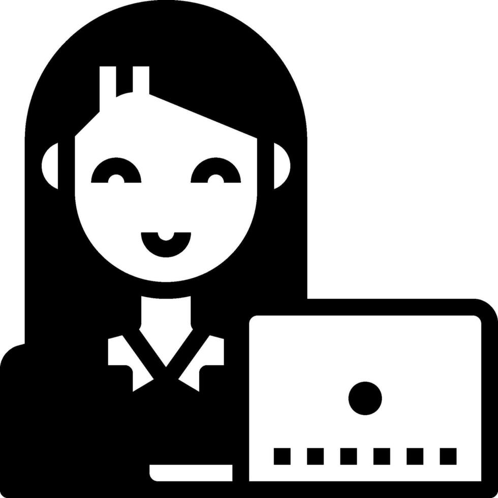 A woman with a laptop and a smile vector
