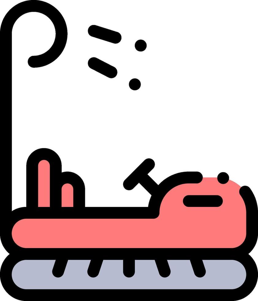 A pink sled with a person on it vector