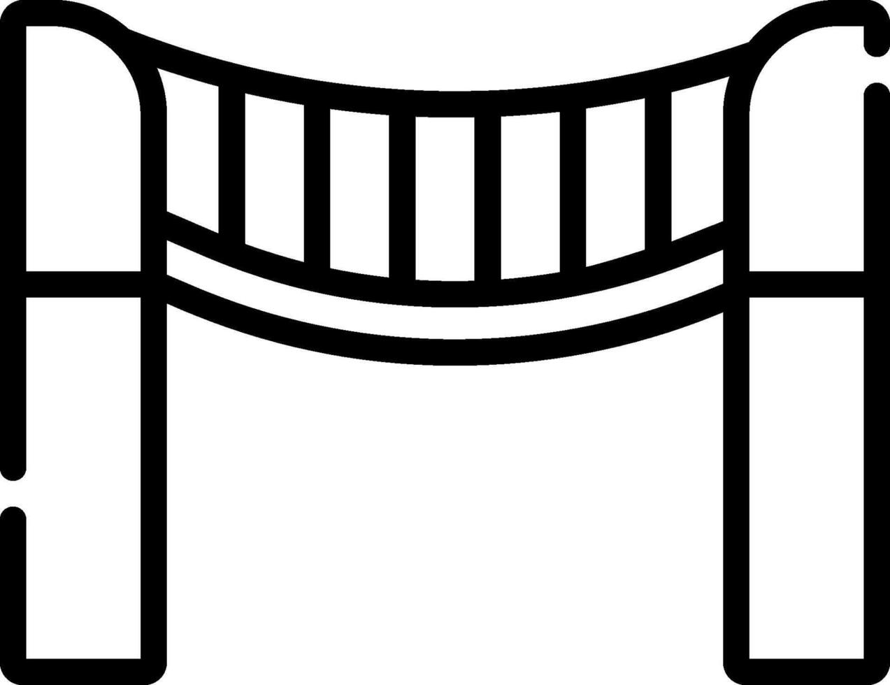 A black and white illustration of a bridge vector