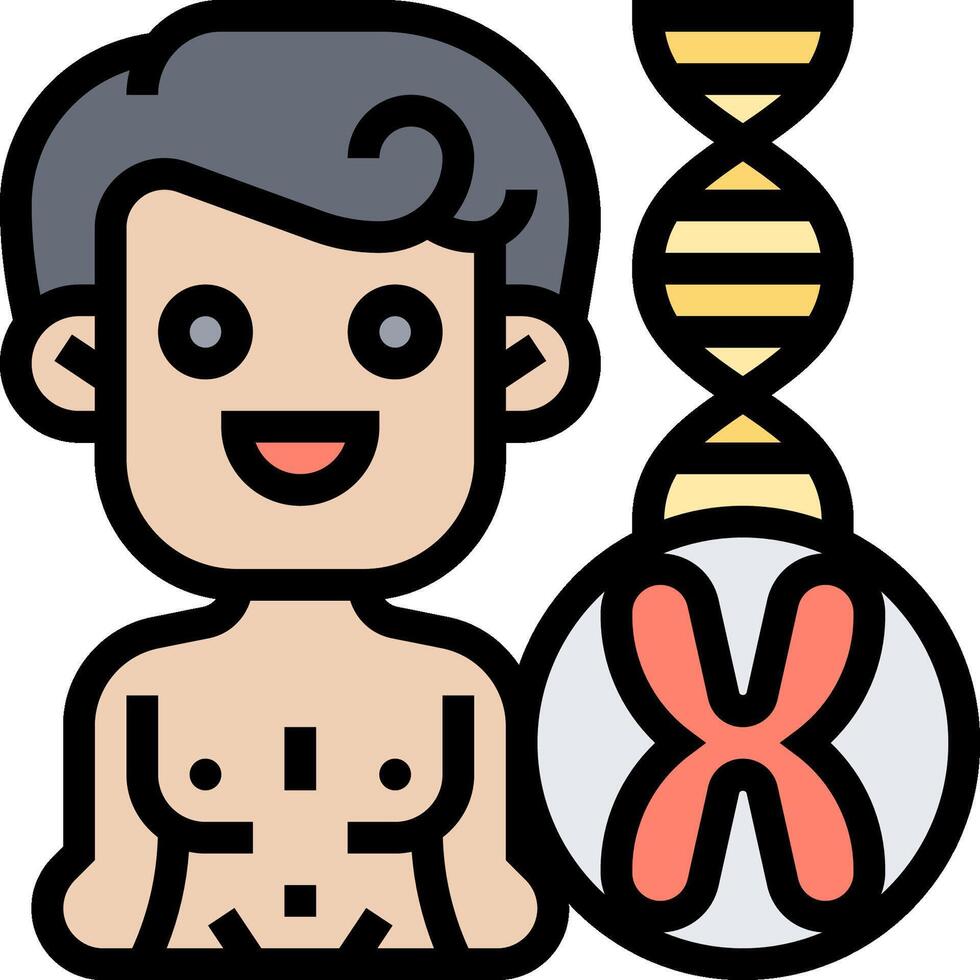 A man holding a dna strand and a dna molecule vector