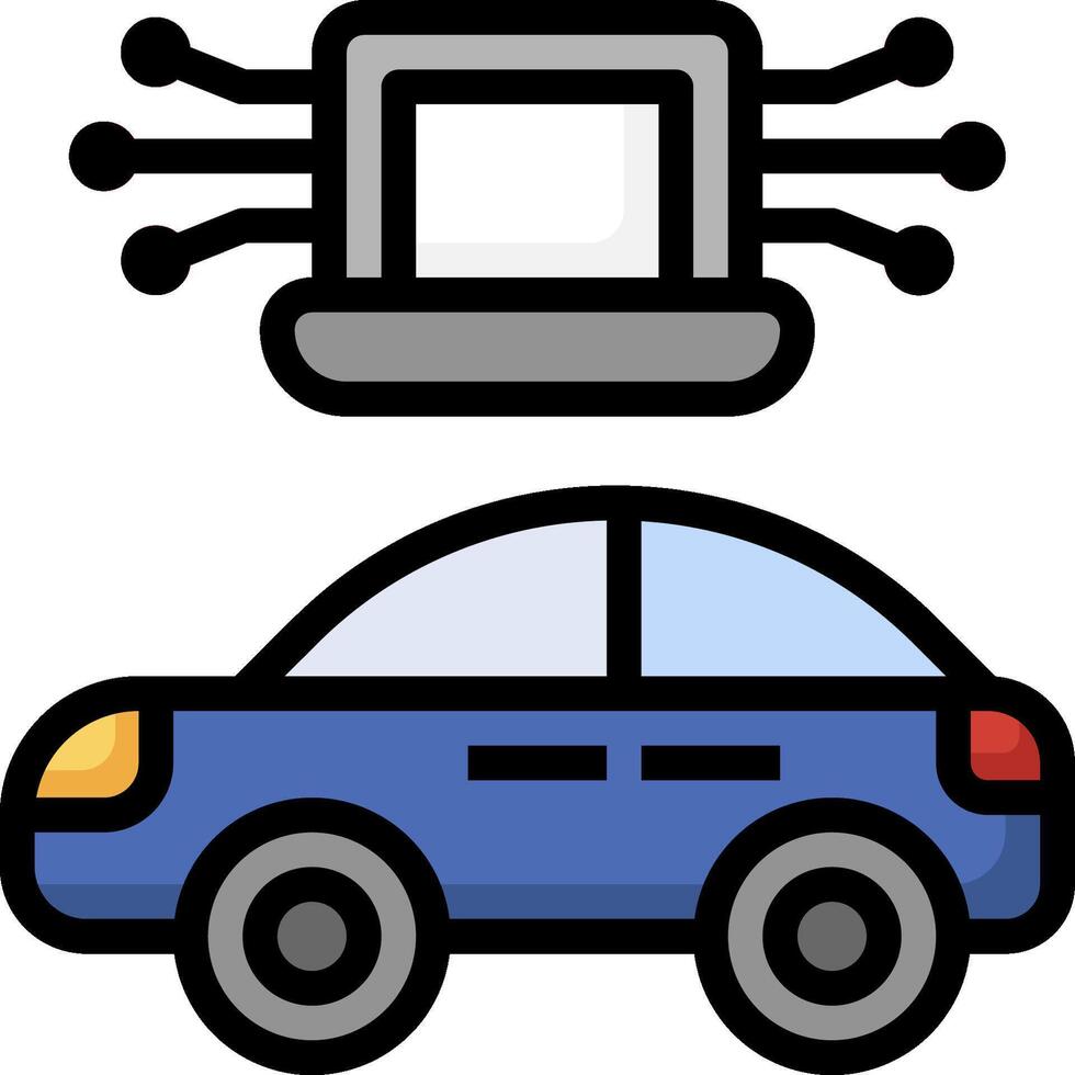 Car and laptop icon vector