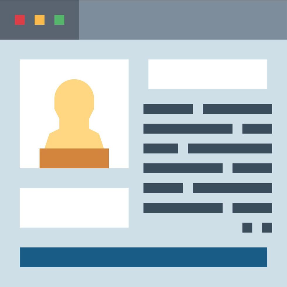How to create a profile on a website vector