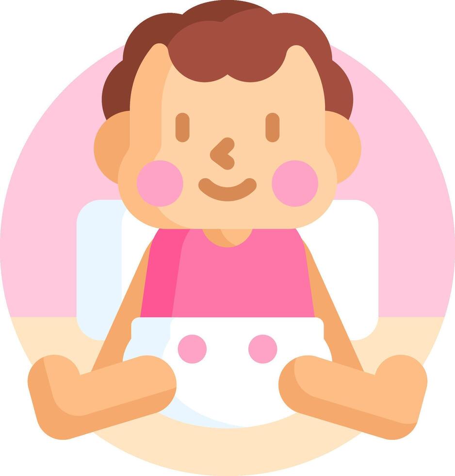 A cartoon baby sitting on a diaper vector