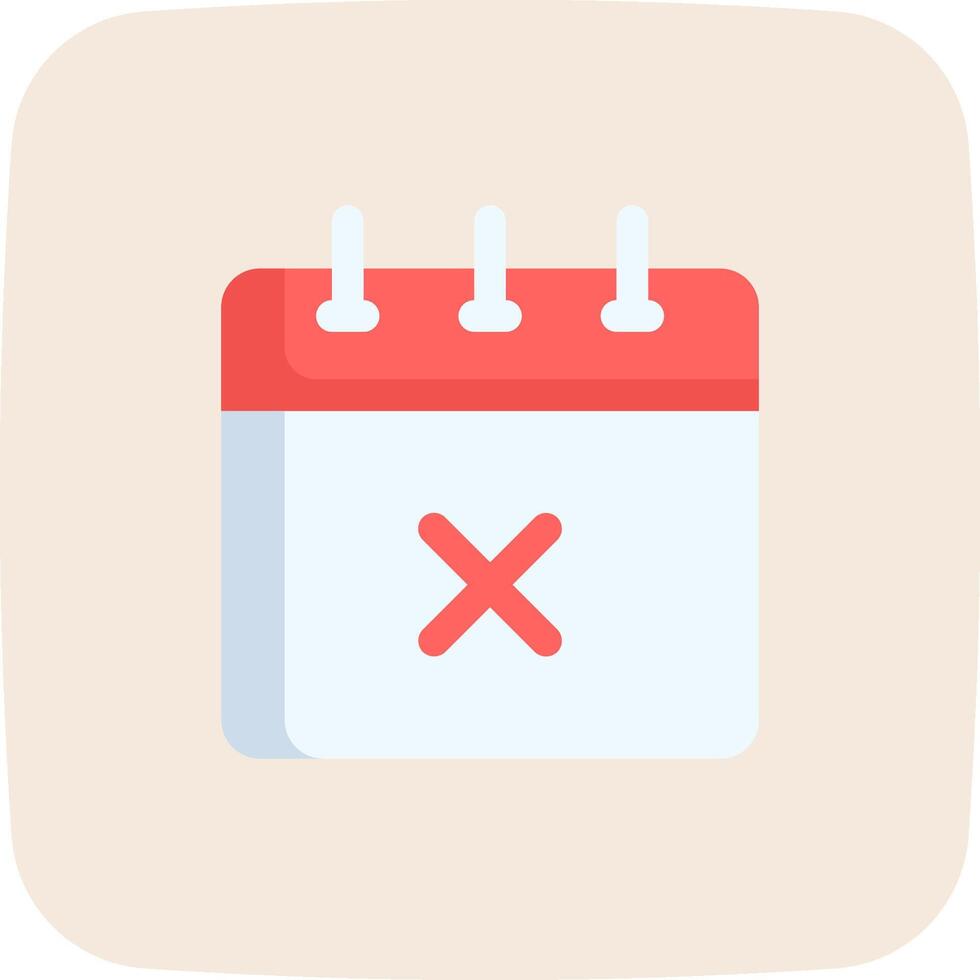 Calendar icon with x on it vector
