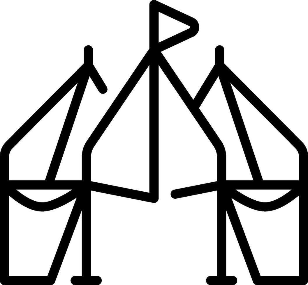 A black and white drawing of a circus tent vector