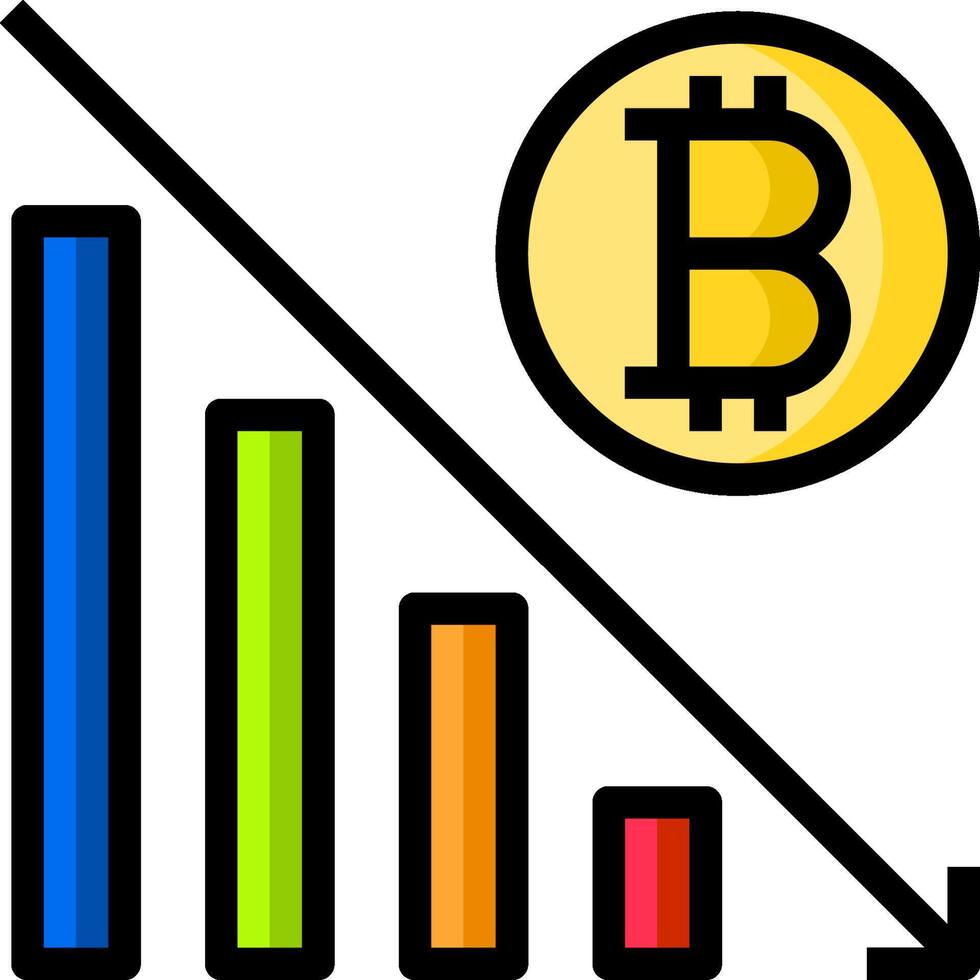 Bitcoin graph chart icon vector