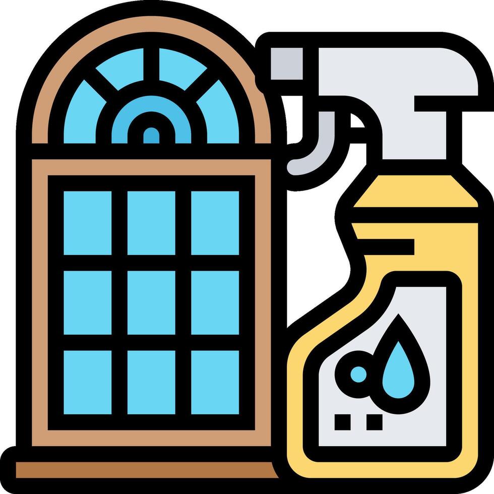 A window cleaner and a bottle of water vector