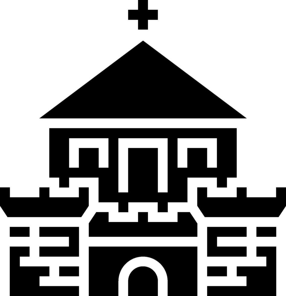 A castle with a cross on top and a cross on the door vector