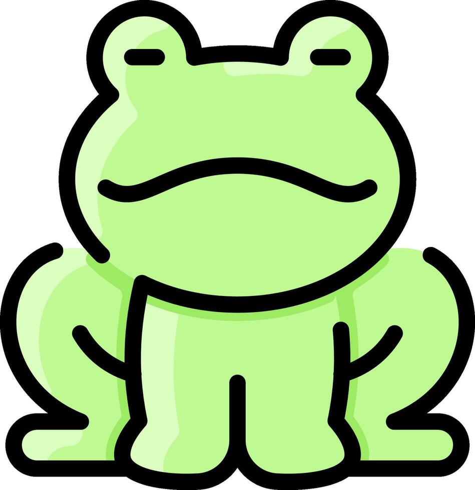 A cartoon frog with a sad face vector