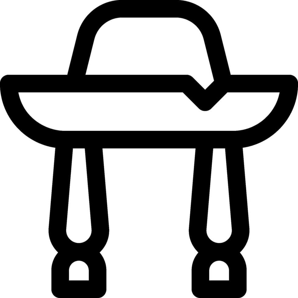 A black and white icon of a table vector