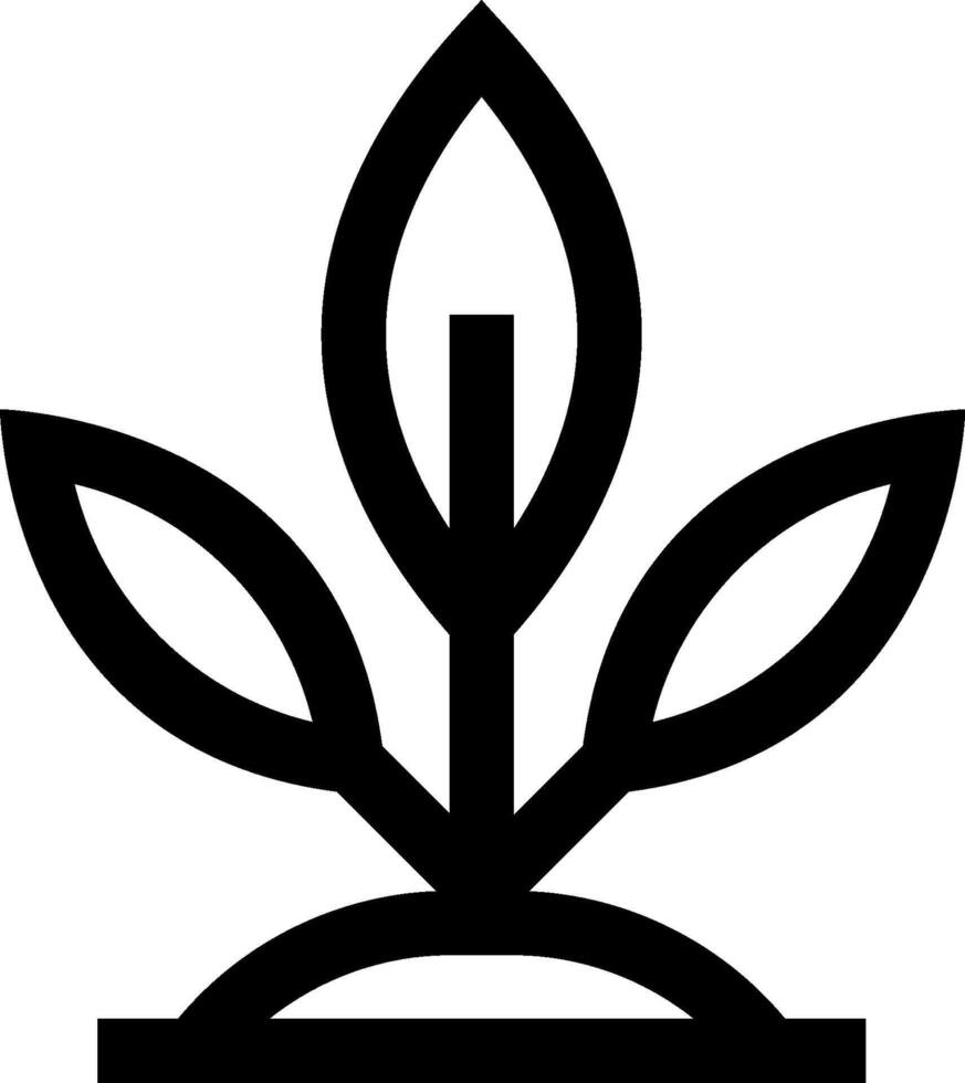 A black and white logo of a plant vector