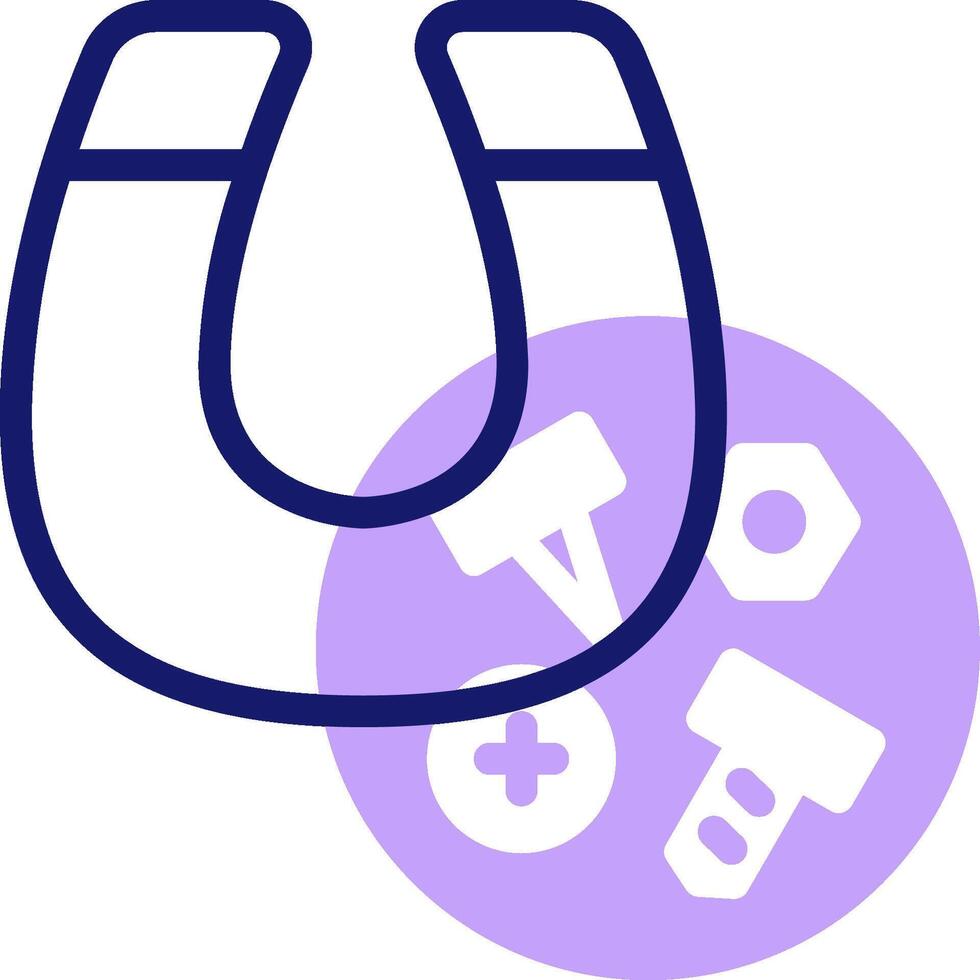 A horseshoe with screws and nuts on it vector