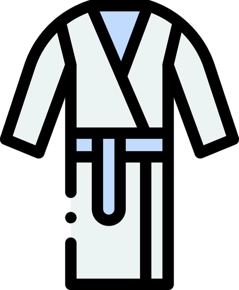 A white robe with blue trim on it vector