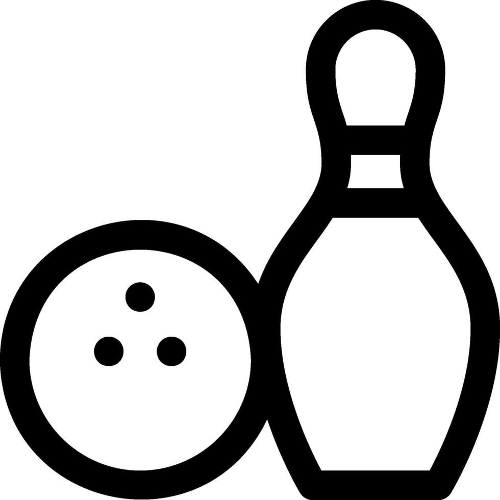 Bowling icon with ball and pins vector